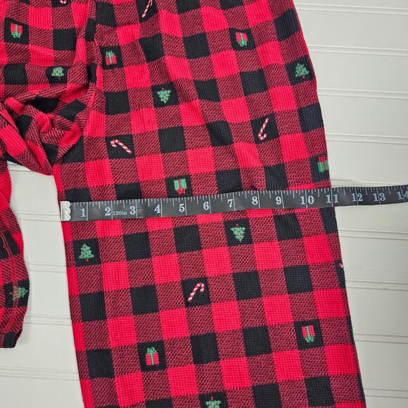 Jaclyn NY Red Buffalo Plaid Holiday Print Henley Pajama Set Women's Size M NWOT - Picture 14 of 15